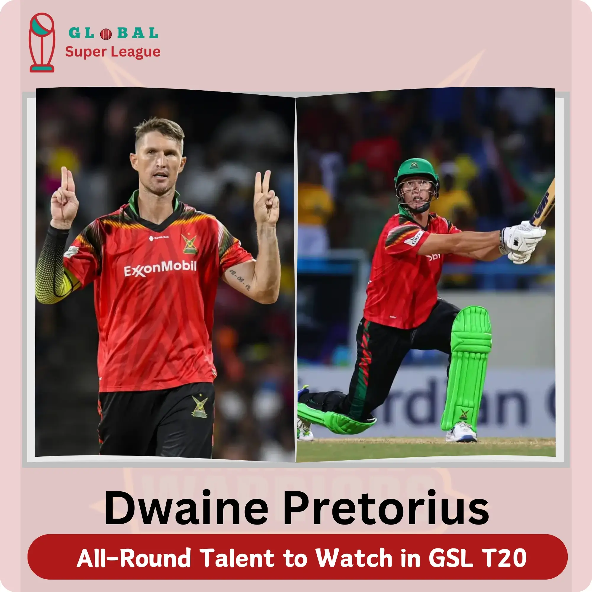 Dwaine Pretorius in Guyana Global Super League T20